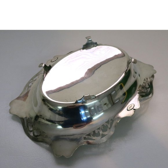 Vintage Silver Plated Basket w/ Handle Made in ENGLAND, E.P.N.S Hard Soldered - Picture 10 of 12